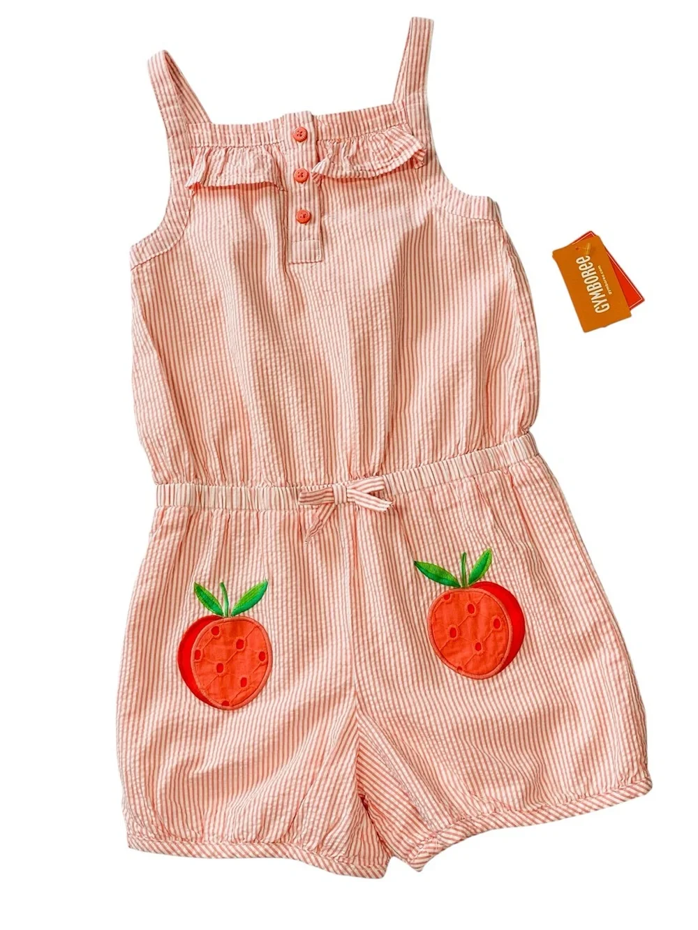 NWT GYMBOREE Seersucker Peaches Romper